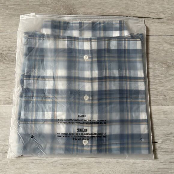 Line of Trade The‎ Wellfleet Madras Shirt Ocean Blue 2XL NWT in packaging - Picture 9 of 9
